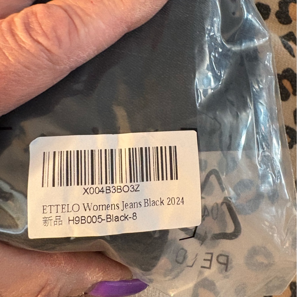 ETTELO Size 8 Black High Waisted Stretchy Jeans/Pants with Pockets nwt - Picture 9 of 9